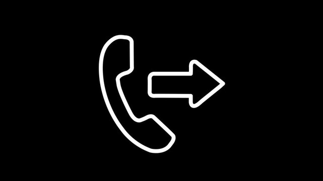 Phone Call Forward Icon Animation, Communication and Contact Symbol