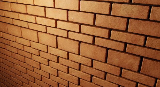 Close-up of brown brick wall with neat mortar lines