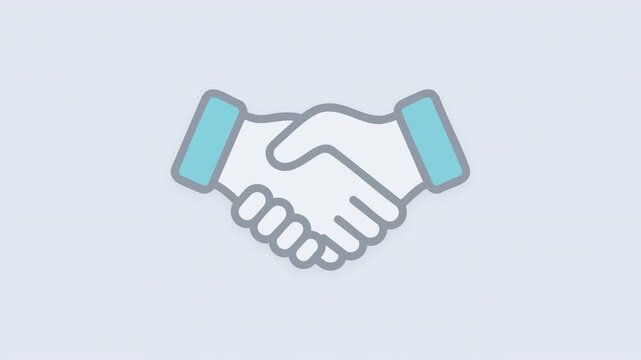 Business handshake icon for partnership and trust 4k