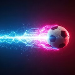 Naklejka premium Electric soccer ball in motion
