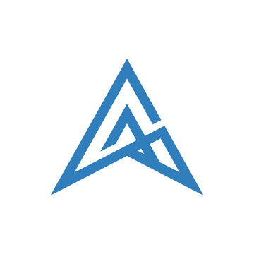 Minimalist blue outline letter A geometric logo.