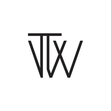 Minimalist TW monogram vector logo.
