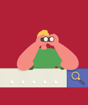 a man using binoculars
