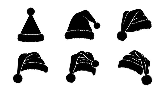 Collection of Christmas Santa Hats.