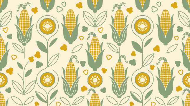 Yellow corn on the cob graphic.