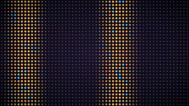 Amber blue horizontal wave LED grid background, dot matrix display motion loop