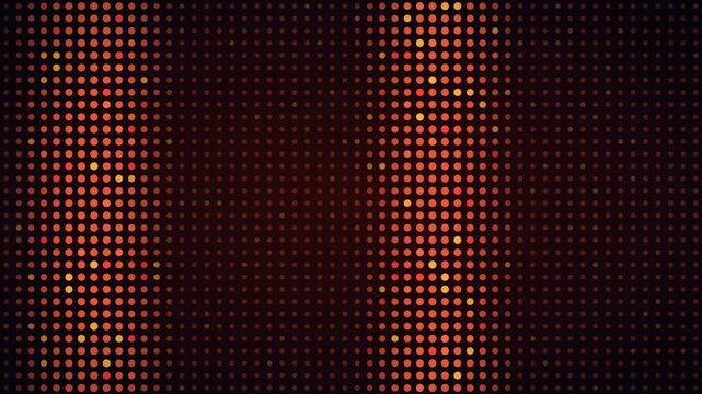 Red alert horizontal wave LED grid background, dot matrix display motion loop