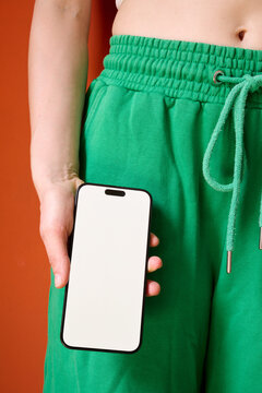 Hand holding smartphone