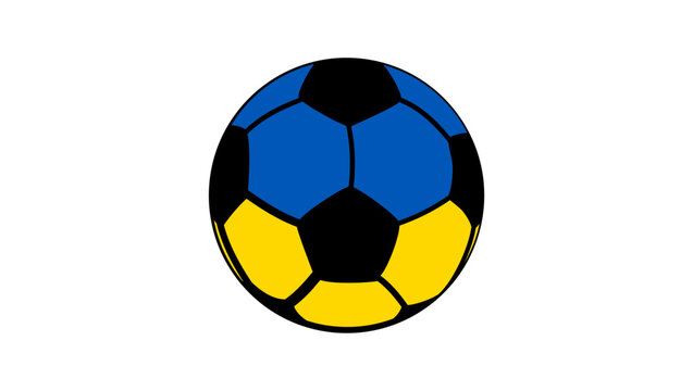 ukraine football flag, color vector illustration
