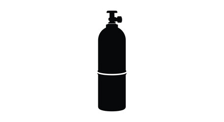 Obraz premium Compressed air tank with valve black silhouette