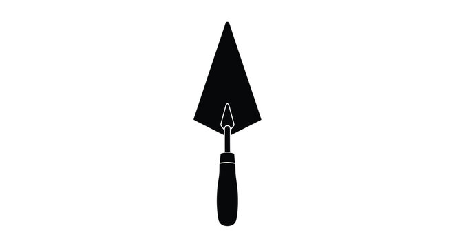Pointing trowel silhouette against a white background