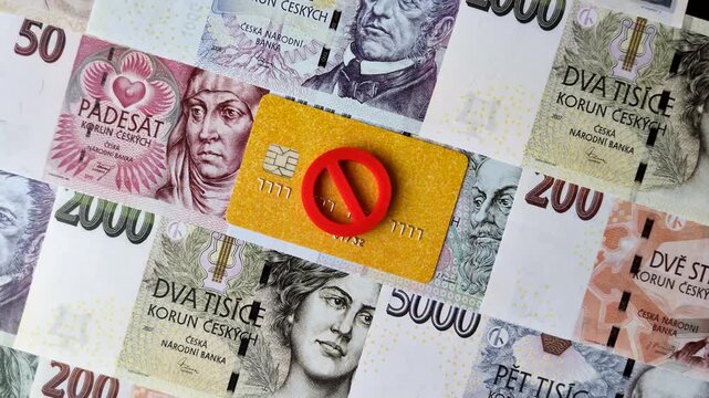 Blocking of a bank debit card, account, or bill, fraud, or bankruptcy. Blocking of a bank card as a background for your design