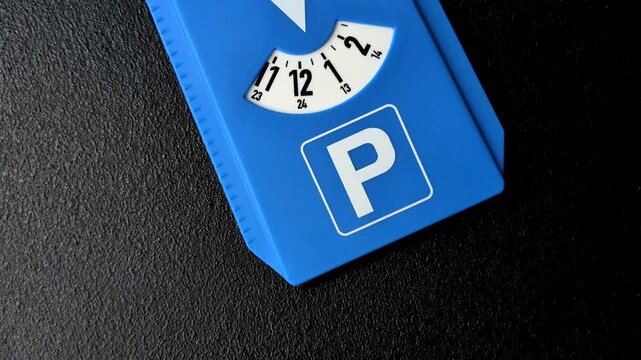 A parking disc, permit, or ticket for measuring time and paying municipal services. A parking disc as a background for your design