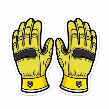 Yellow sports gloves isolated