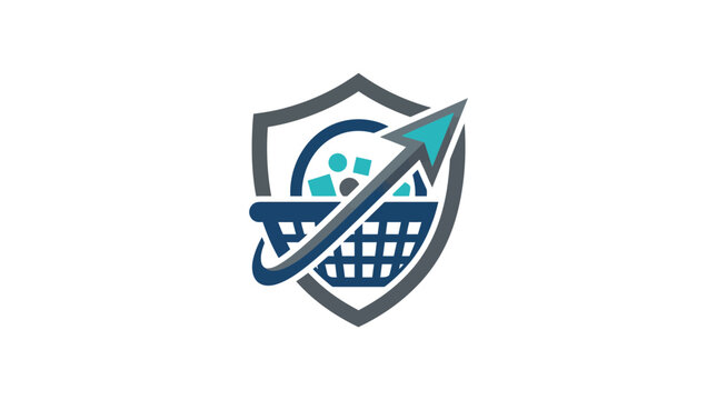 Minimalist flat design 2D logo icon of digital cursor arrow for Cyber Monday e commerce sales and online shopping concept