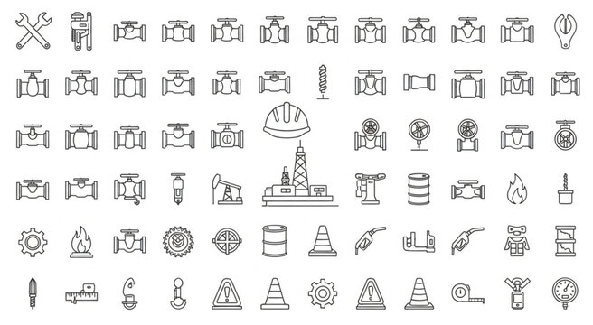 Collection of various industry and technology icons.