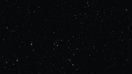 Fototapeta premium Shining Stars on Black Background Seamless Night Sky Pattern with Sparkling Glitter