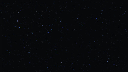 Fototapeta premium Shining Stars on Black Background Seamless Night Sky Pattern with Sparkling Glitter