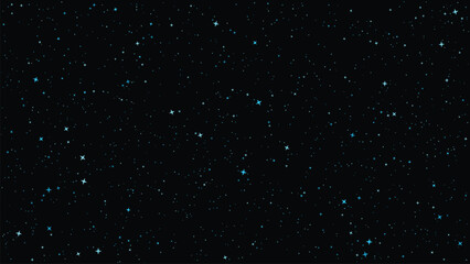 Obraz premium Shining Stars on Black Background Seamless Night Sky Pattern with Sparkling Glitter