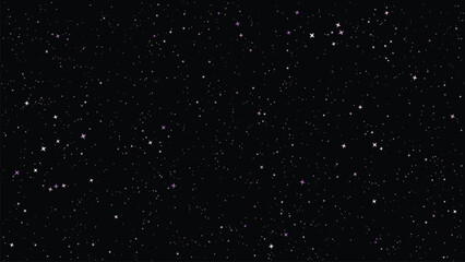 Shining Stars on Black Background Seamless Night Sky Pattern with Sparkling Glitter © designboundary