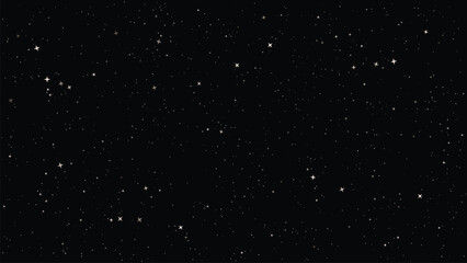 Shining Stars on Black Background Seamless Night Sky Pattern with Sparkling Glitter © designboundary
