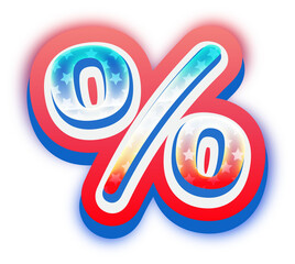 Obraz premium Patriotic Percent Symbol Independence Day