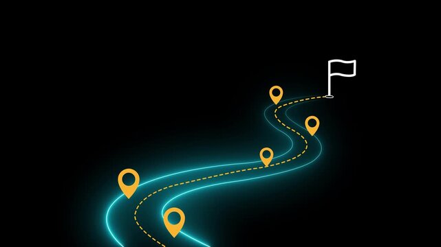 Milestone flag icon for business development roadmap and strategic project goal setting concept on the transparent background. Motion graphics of milestone and goal achievement idea.HD video