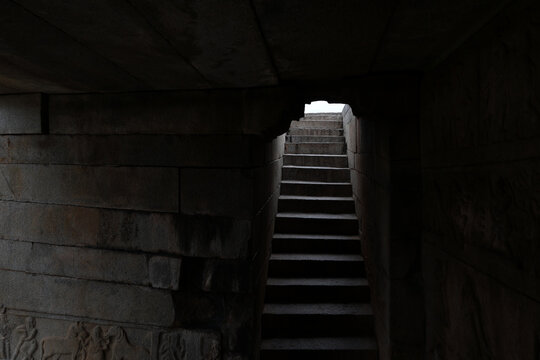 Ancient stone architecture of the Vittala Temple complex in Hampi, Karnataka, India