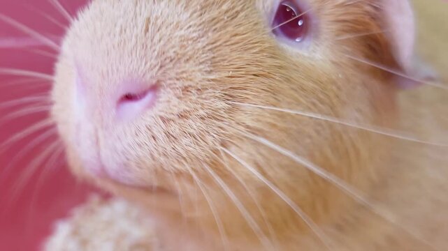 Guinea pig enjoying fresh green vegetable snack