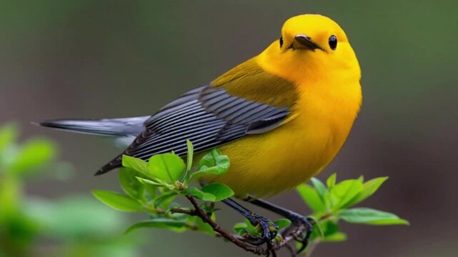 yellow tit on a branch