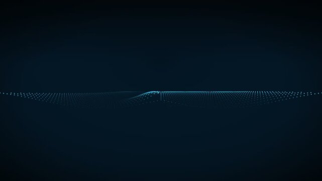 Aqua creeping spiral particle surface background, cinematic depth of field motion loop