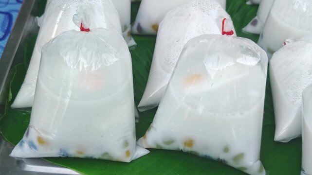 Thai Desserts Packaged in Bags Sold