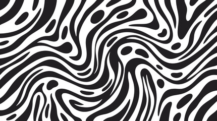 Zebra Pattern Stripes Icon with Black and White Wavy Zebra-Inspired Lines for Seamless Graphic Backgrounds © My creativity