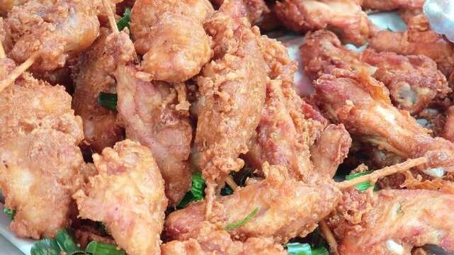 Battered Fried Chicken on a Skewer