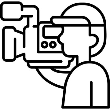 Camera Crew Line Icon