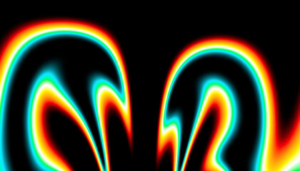 Naklejka premium High Contrast Rainbow Chromatic Wave Fluid Abstract Background