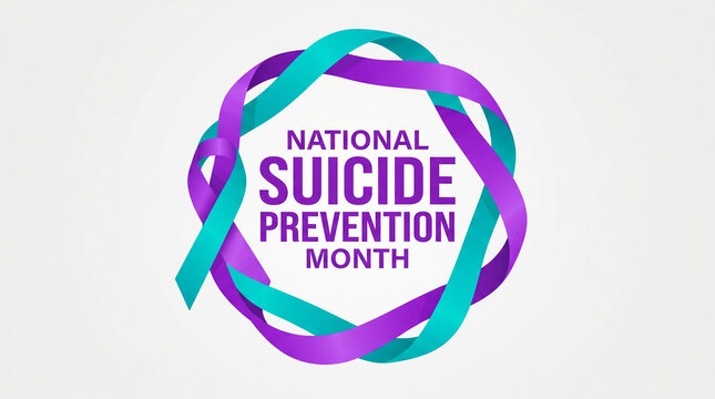 National suicide prevention month awareness ribbon circle symbol september