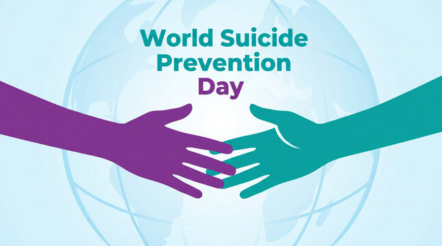 Suicide prevention day featuring two hands reaching together