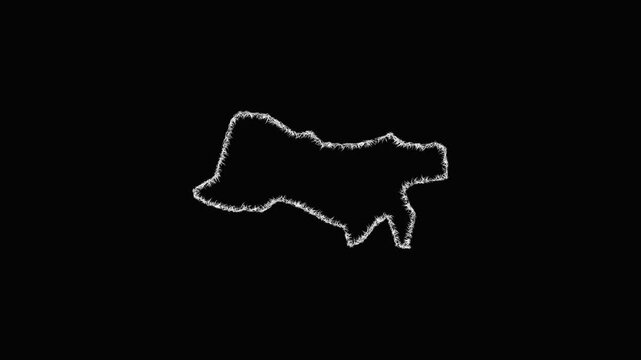 Sketch Gateshead outline map animation - smooth progressive reveal