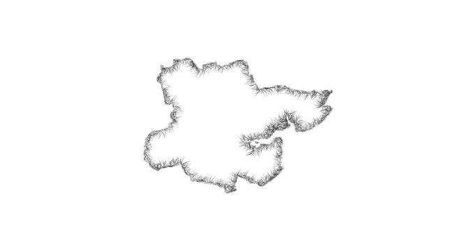 Sketch Essex outline map animation - smooth progressive reveal