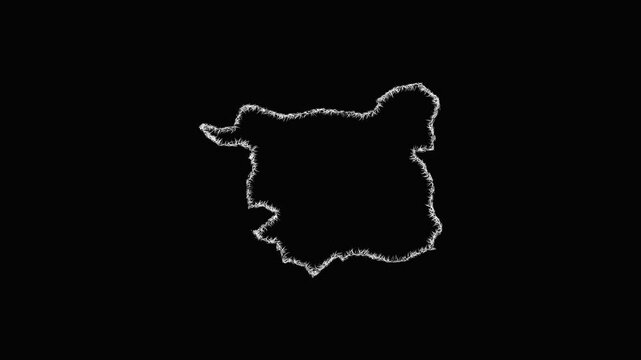 Sketch Leeds outline map animation - smooth progressive reveal