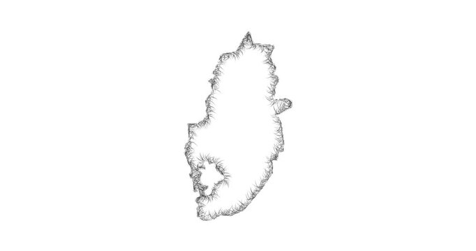 Sketch Nottinghamshire outline map animation - smooth progressive reveal