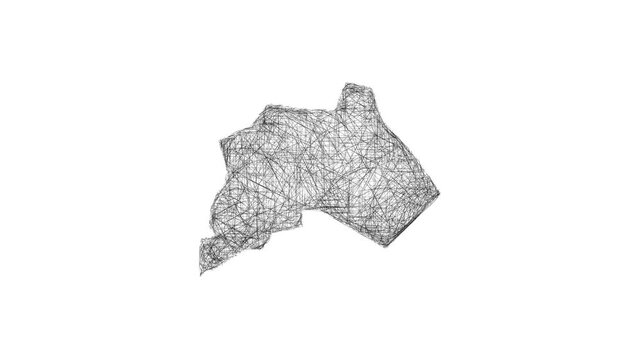 Sketch Oldham outline map animation - smooth progressive reveal