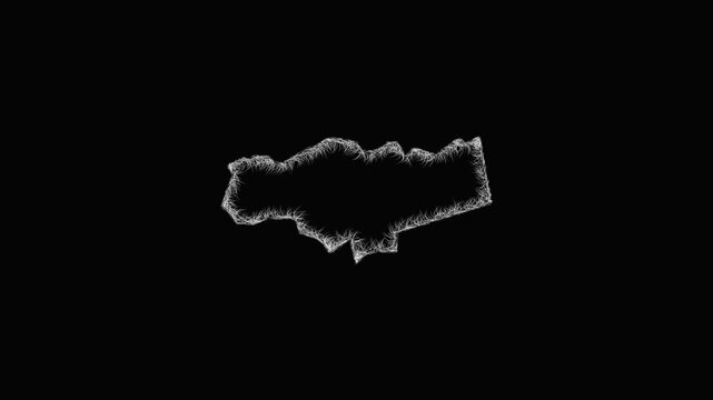 Sketch Peterborough outline map animation - smooth progressive reveal