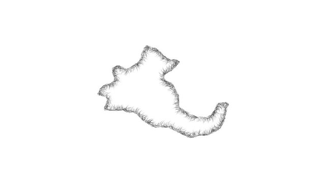 Sketch Tbilisi outline map animation - smooth progressive reveal