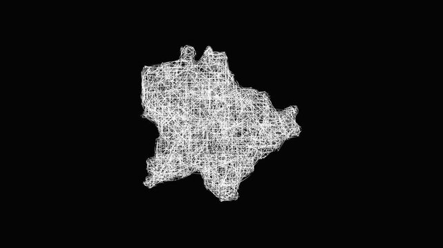 Sketch Budapest outline map animation - smooth progressive reveal