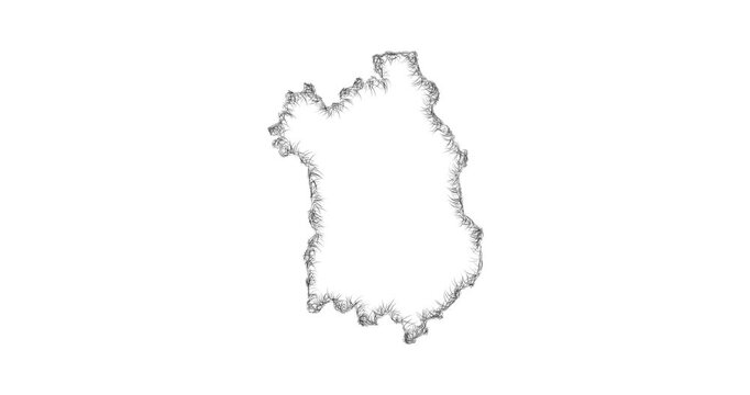 Sketch Fejer outline map animation - smooth progressive reveal
