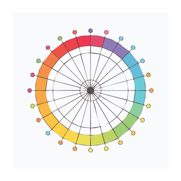 Flat color wheel with gradient saturation