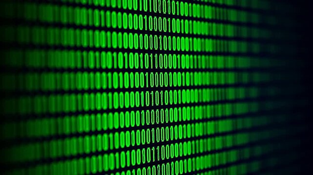 Binary code on digital screen