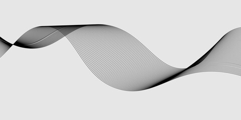 Fototapeta premium Abstract vector background with black wavy lines. EPS10